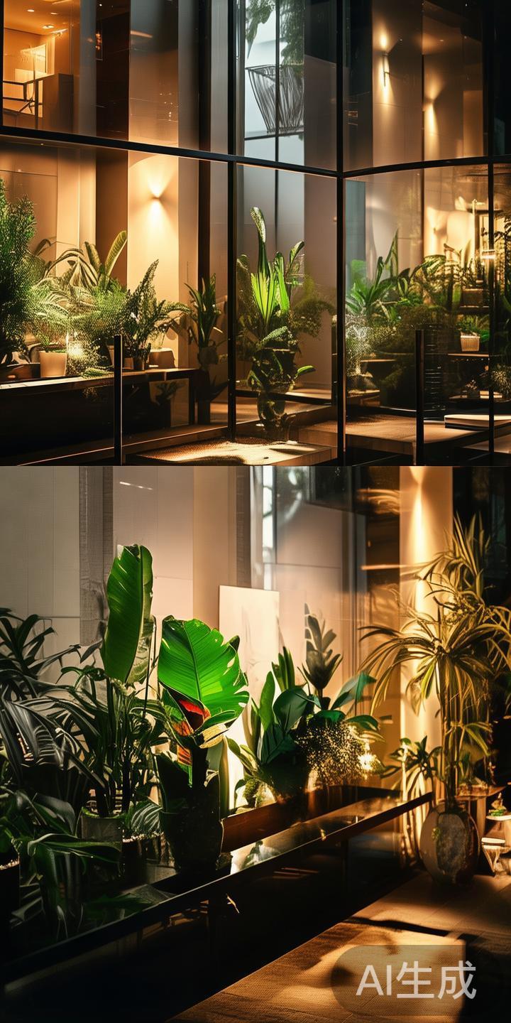 为了营造舒适的视觉体验，灯光设计尤为重要。柔和的灯